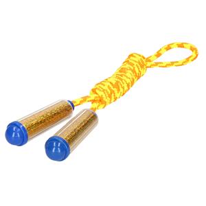 Merkloos Springtouw - met kunststof handvatten℃- geel/oranje/goud - 210 cm - speelgoed -