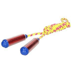 Merkloos Springtouw - met kunststof handvatten℃- geel/roze/rood - 210 cm - speelgoed -