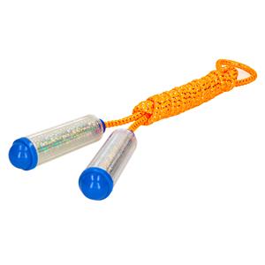 Springtouw - met kunststof handvatten℃- oranje/zilver - 210 cm - speelgoed -