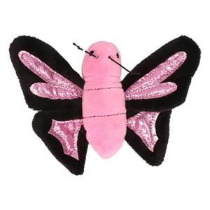 Nature Planet Pluche roze vlinder knuffeltje 10 cm -