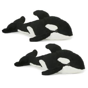 Semo Set van 2x stuks pluche knuffel orka killer whale23 cm -