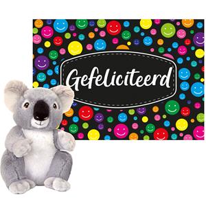 Keel Toys  Cadeaukaart Gefeliciteerd met knuffeldier koala 26 cm -