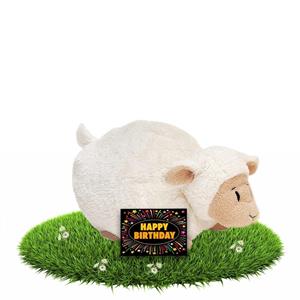 Happy Horse Verjaardag knuffel schaapje liggend met gratis verjaardagskaart -
