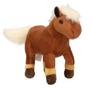 Cornelissen Pluche bruine paarden knuffel 26 cm speelgoed -