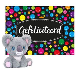 Keel Toys  Cadeaukaart Gefeliciteerd met knuffeldier koala 16 cm -