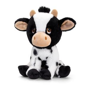 Keel Toys Pluche knuffel dier zwart/witte koe 25 cm -
