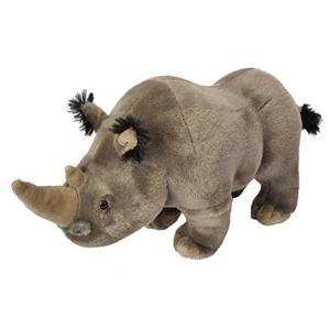 Wild Republic Pluche grijze neushoorn knuffel 35 cm speelgoed -