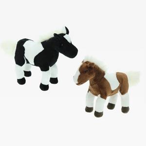 Merkloos 2x Pluche paarden knuffels 26 cm speelgoed set -