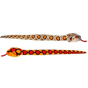 Keel Toys  Pluche knuffel dieren set van 2x slangen bruin en rood 100 cm -