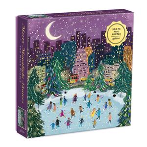 Merry Moonlight Skaters 500 Piece Foil Puzzle -  Galison (ISBN: 9780735366725)