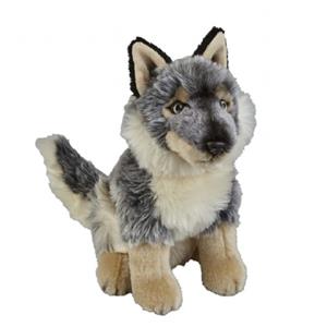 Ravensden Pluche grijze wolf/wolven knuffel 28 cm speelgoed -