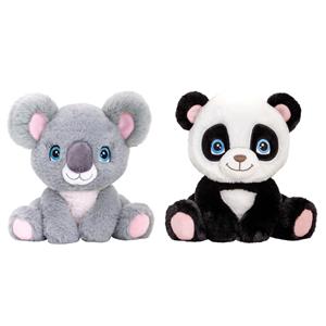 Keel Toys  Pluche knuffel dieren bosvriendjes set koala en panda 25 cm -