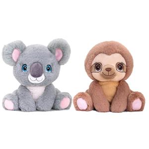 Keel Toys  Pluche knuffel dieren bosvriendjes set koala en luiaard 25 cm -