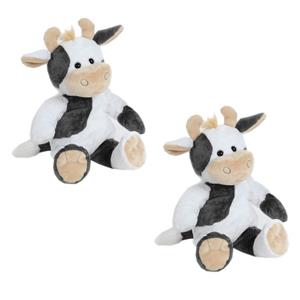 2x stuks grote pluche koe/koeien knuffel 35 cm speelgoed -