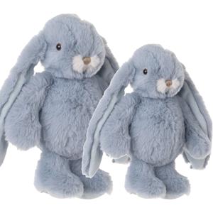 Bukowski pluche knuffel konijnen set 2x stuks - lichtblauw - 22 en 30 cm - luxe knuffels -
