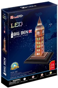 CubicFun 3D Puzzel - Puzzel Big Ben LED (28 stukjes)