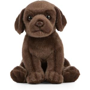 Living Nature Pluche bruine Labrador hond/honden knuffel 16 cm speelgoed -