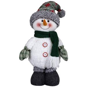 Pluche decoratie sneeuwpop - cm - pop - met sterretjes muts - staand -