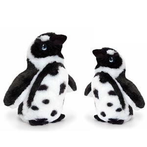 Keel Toys pluche Humboldt pinguin knuffeldieren - wit/zwart - staand - 18 en 25 cm -