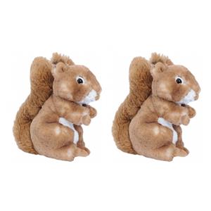 Set van 3x stuks pluche eekhoorn knuffels bruin 20 cm -