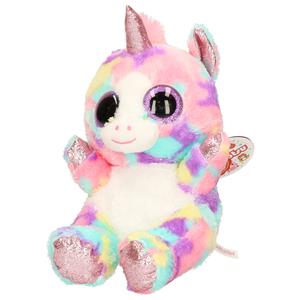 Keel Toys pluche eenhoorn knuffel - regenboog kleuren lichtroze - 25 cm -