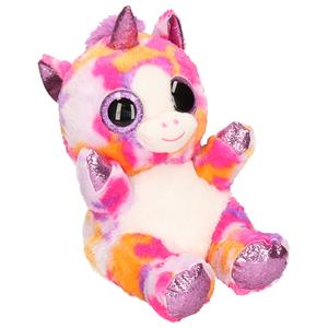 Keel Toys pluche eenhoorn knuffel - regenboog kleuren paars - 25 cm -