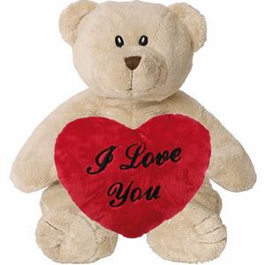 Happy Horse Valentijn Love cadeau set - Knuffelbeer met rood Love you hartje 10 cm -