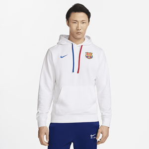 Nike FC Barcelona Club  voetbalhoodie van sweatstof voor heren - Wit