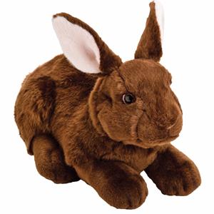 Suki Gifts Pluche knuffel konijn/haas donkerbruin 35 cm -