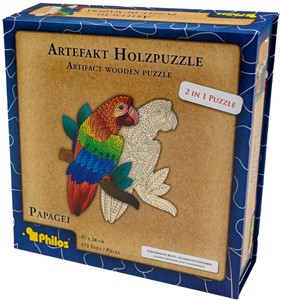 Philos 9082 - Artefakt Holzpuzzle 2in1 Papagei