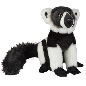 Ravensden Pluche zwart/witte vari/maki aap knuffel - 28 cm - apen speelgoed dieren -