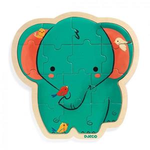 Djeco puzzel olifant 14 stukjes