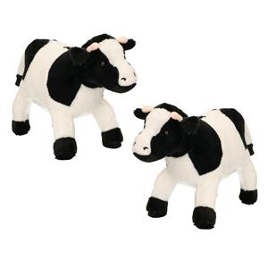 Cornelissen Set van 2x stuks pluche knuffel dieren Koeien van 23 cm -