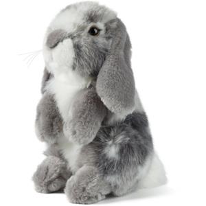 Living Nature Pluche grijze hangoor konijn knuffel 19 cm speelgoed -