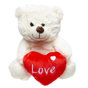 Heunec Pluche Love witte beer knuffel 23 cm speelgoed -