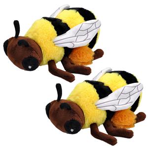 Wild Republic Set van 2x stuks pluche knuffel dieren Eco-kins honing bij van 25 cm -