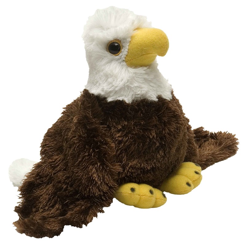 Wild Republic Pluche bruin/witte Amerikaanse zeearend knuffel 18 cm speelgoed -