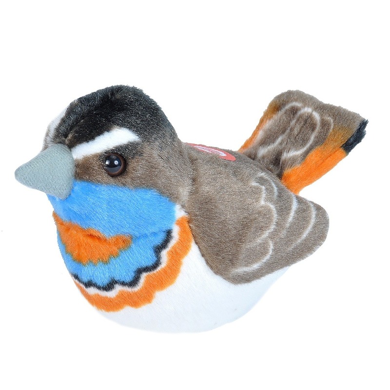 Wild Republic Pluche Blauwborst knuffel vogel met geluid 13 cm speelgoed -