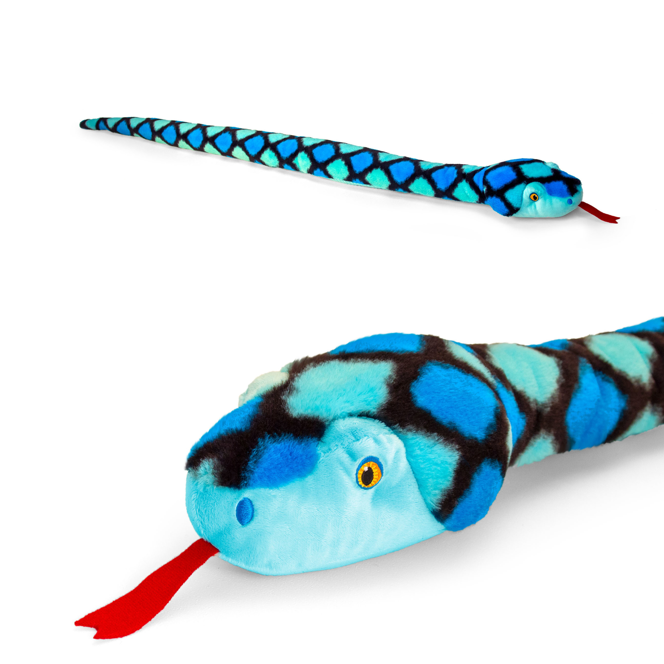 Keel Toys Pluche knuffel dier slang blauw 100 cm -