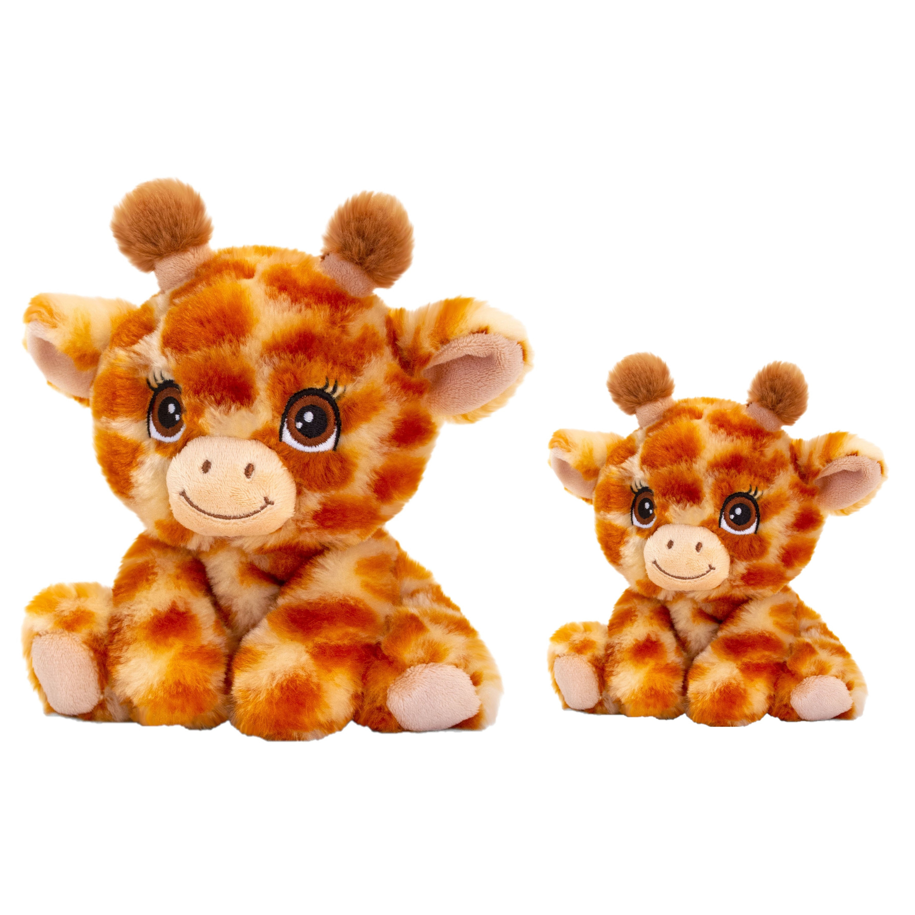 Keel Toys  Pluche knuffel dieren set 2x giraffes 16 en 25 cm -