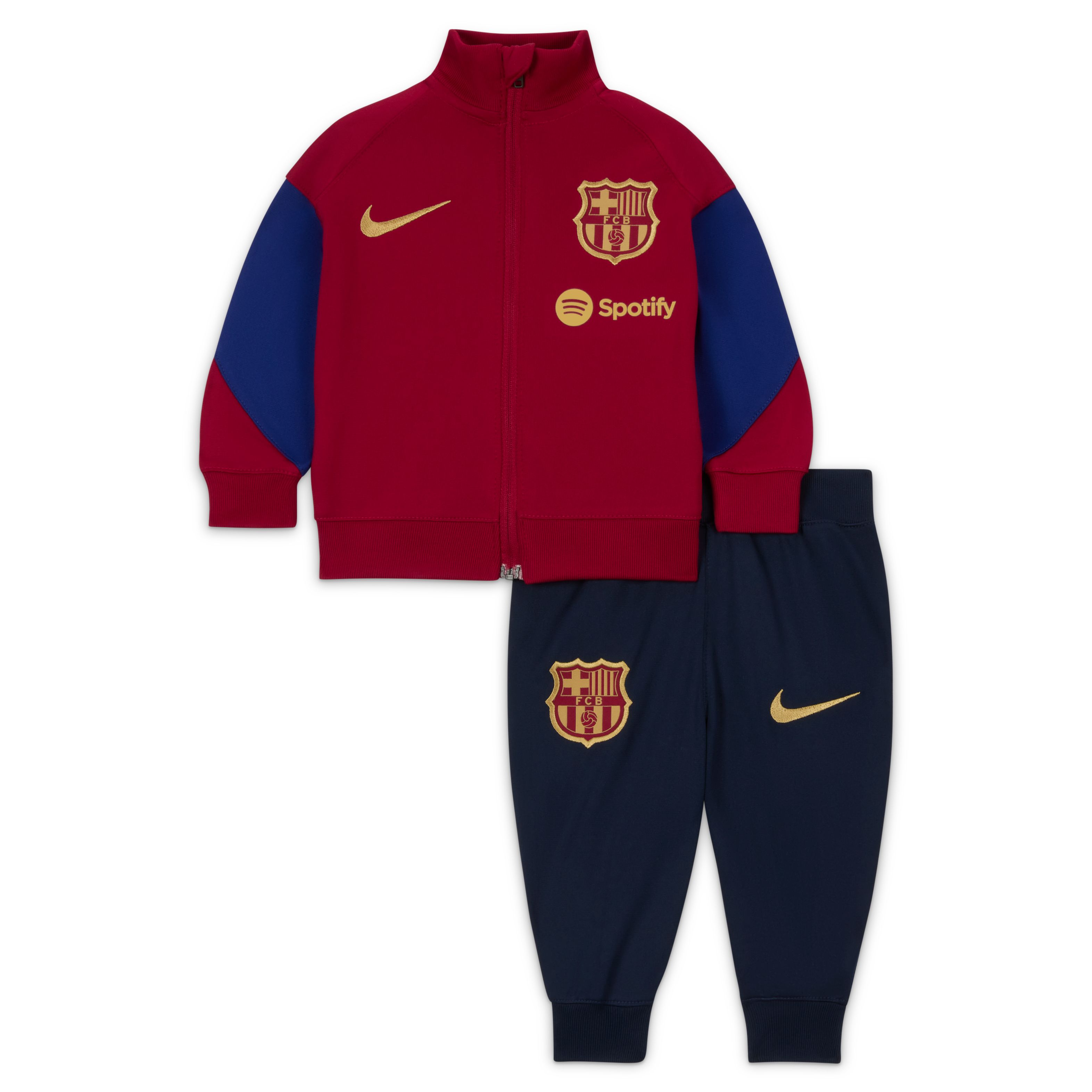 Nike FC Barcelona Strike Trainingspak Full-Zip Hooded 2023-2024 Baby Bordeauxrood Donkerblauw Goud