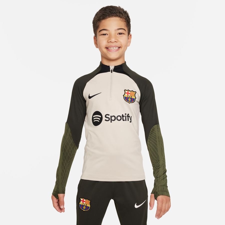 Nike Barcelona Trainingsshirt Dri-FIT Strike Drill - Zand/Groen/Zwart Kids