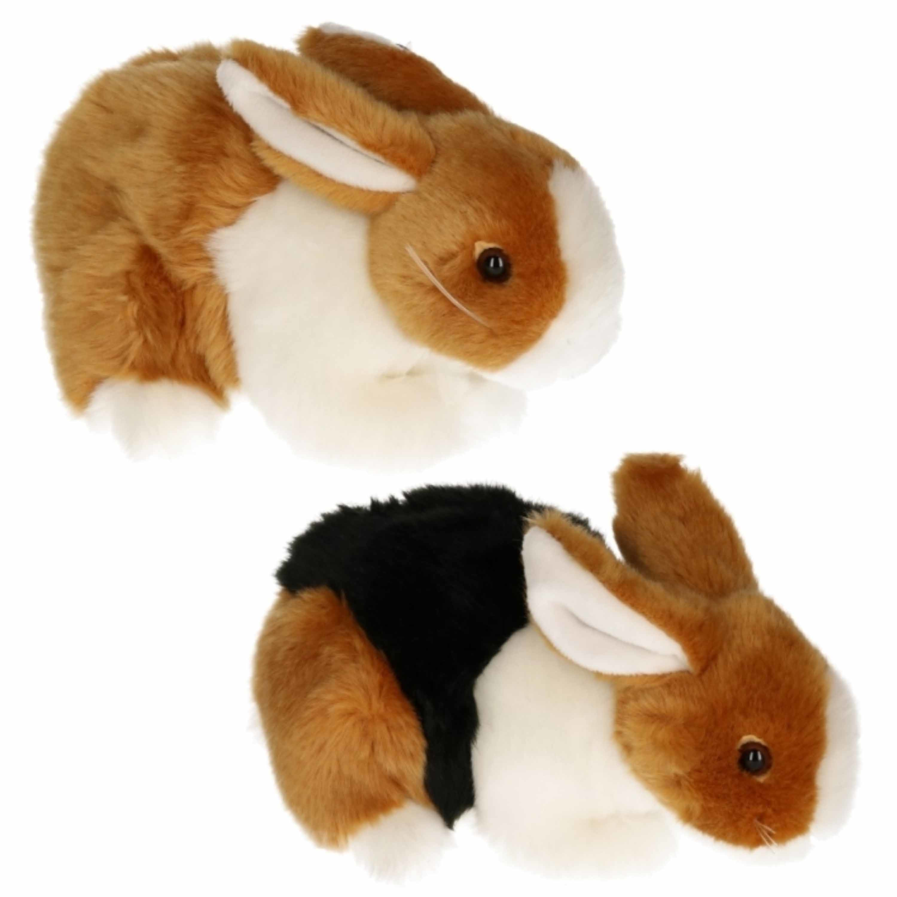 Semo Setje van 2x stuks pluche knuffel konijnen van 20 cm -
