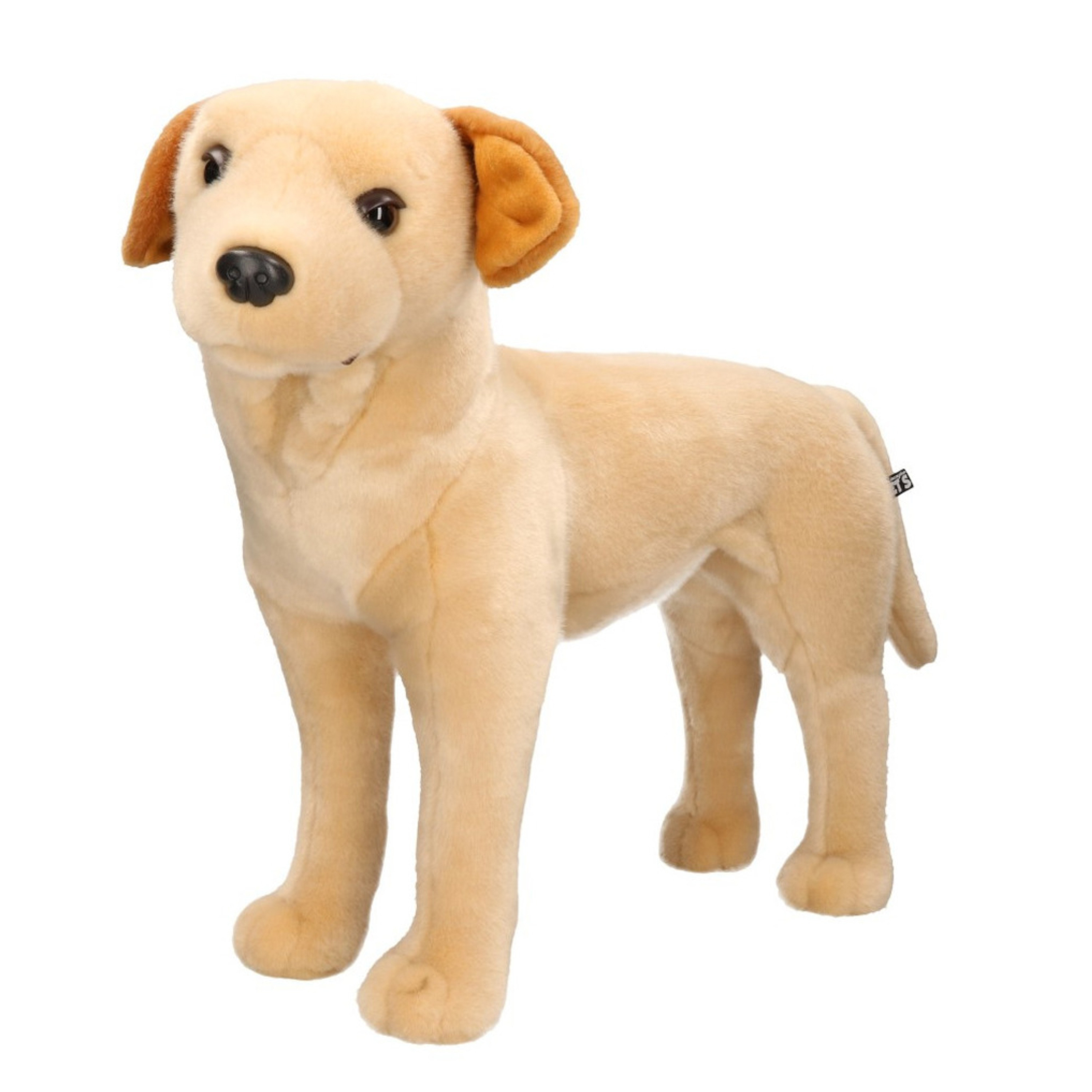 Boon Grote pluche blonde Labrador hond staand knuffel 53 cm speelgoed -