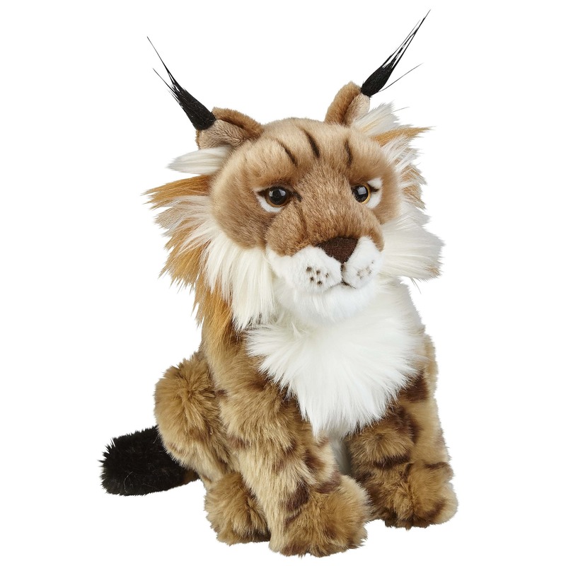Ravensden Pluche bruine lynx knuffel 28 cm speelgoed -