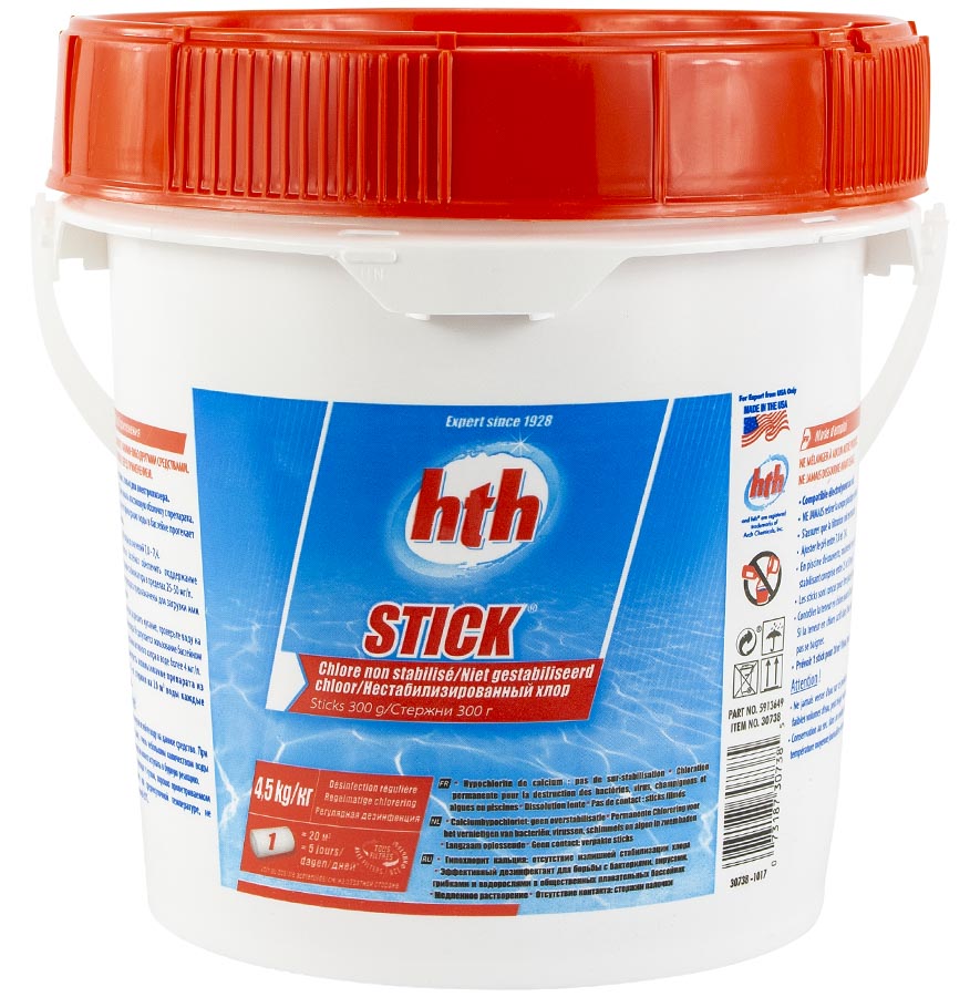 HTH Sticks chloortabletten 300 grams 4,5 kg