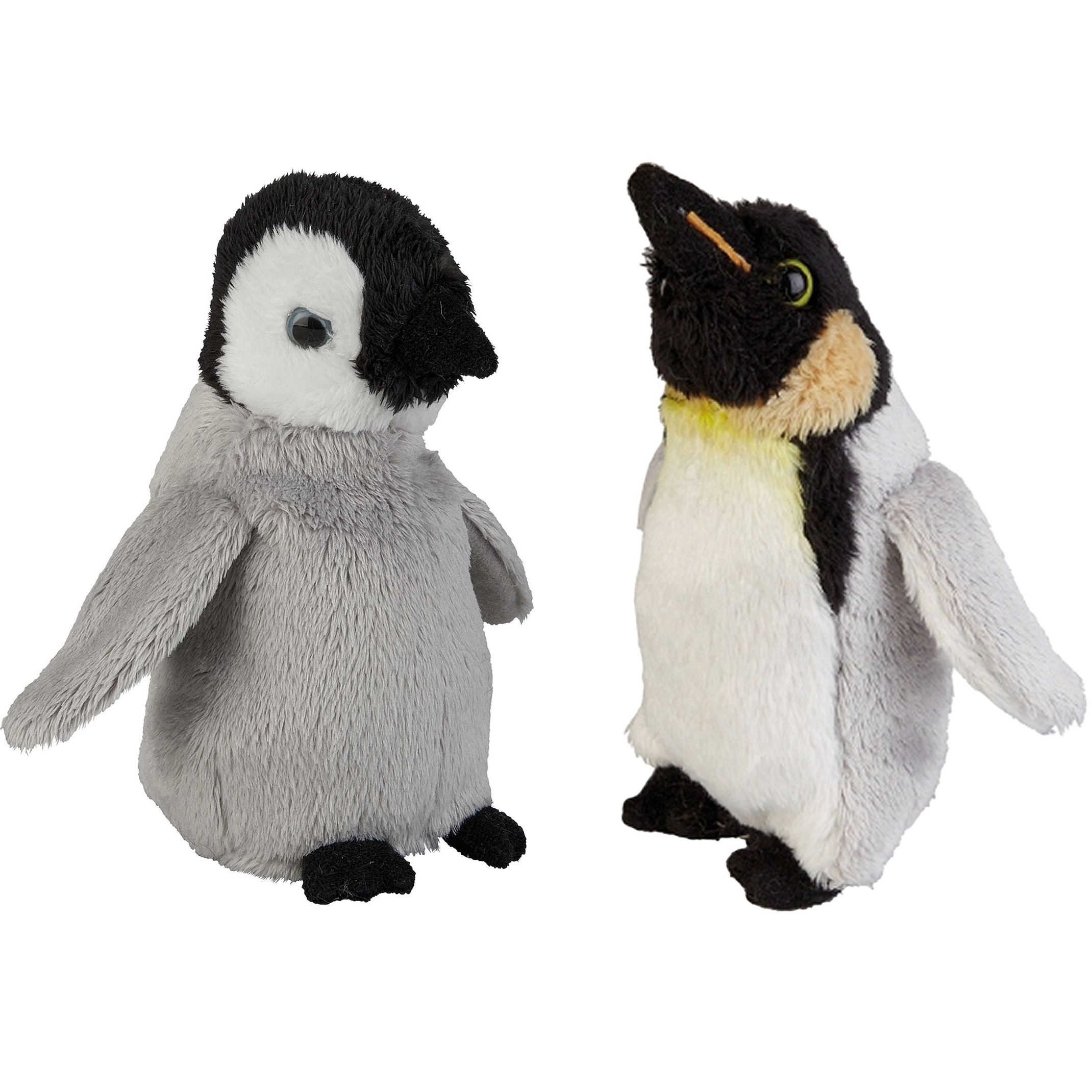 Ravensden Zuidpool serie pluche knuffels 2x stuks - Pinguin met kuiken van 15 cm -