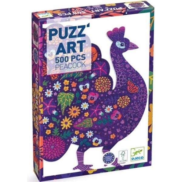 Djeco puzzel art pauw 500 stukjes