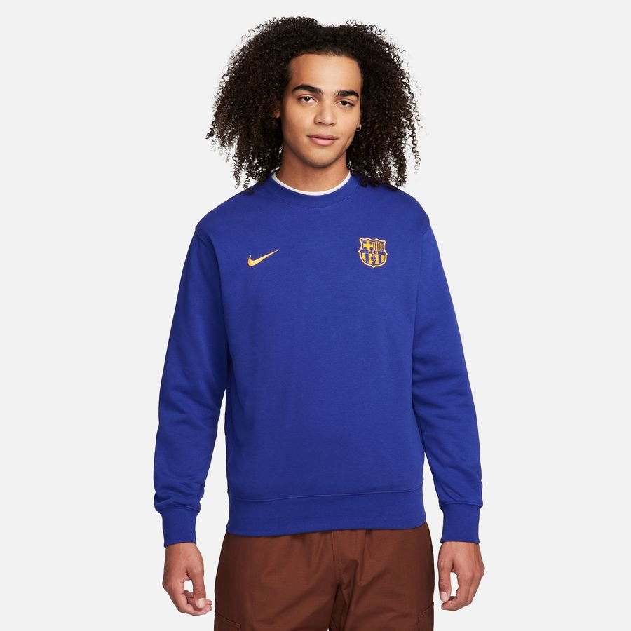 Nike Barcelona Sweatshirt NSW Club French Terry Drack Pack BCN - Navy/Goud