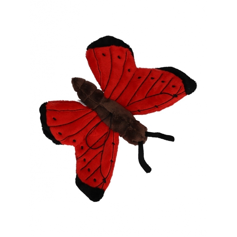Pluche rode vlinder 21 cm -
